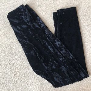 Nasty gal crushed velvet leggings in black